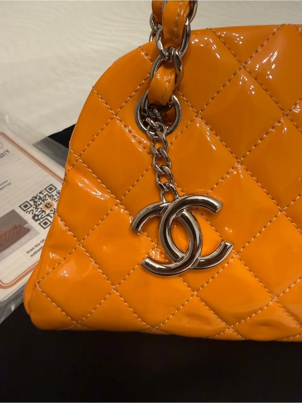 Vintage🧡 Extremely beautiful item✨CHANEL Bowling bag Mademoiselle Matelasse Coco
